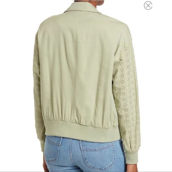 7 For All Mankind Eyelet Sleeves Bomber Jacket - Picture 2 of 12